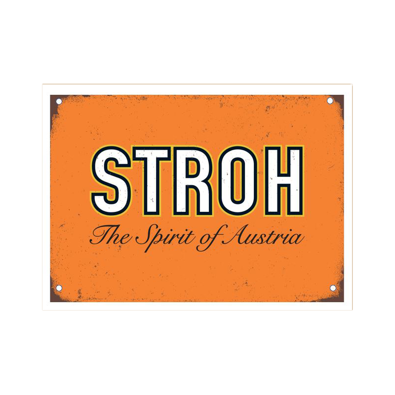 Stroh Metallschild