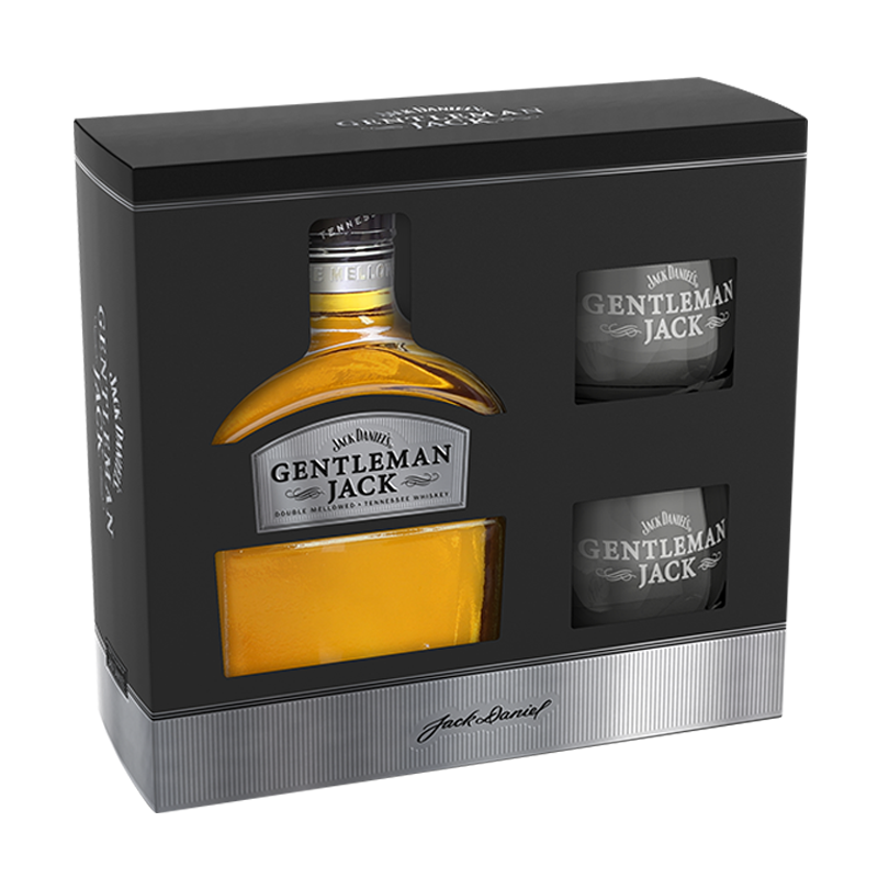 Jack Daniel's Gentleman Jack Tennessee Whiskey Geschenkspackung mit 2 Gläsern 40 Vol.%