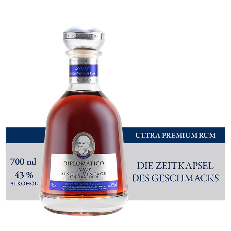 Ron Diplomático Single Vintage 2008 43 Vol.% 0,7L