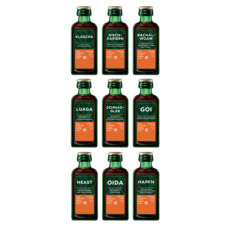 Jägermeister Kräuterlikör Dialekt Edition - 9er shots-to-go