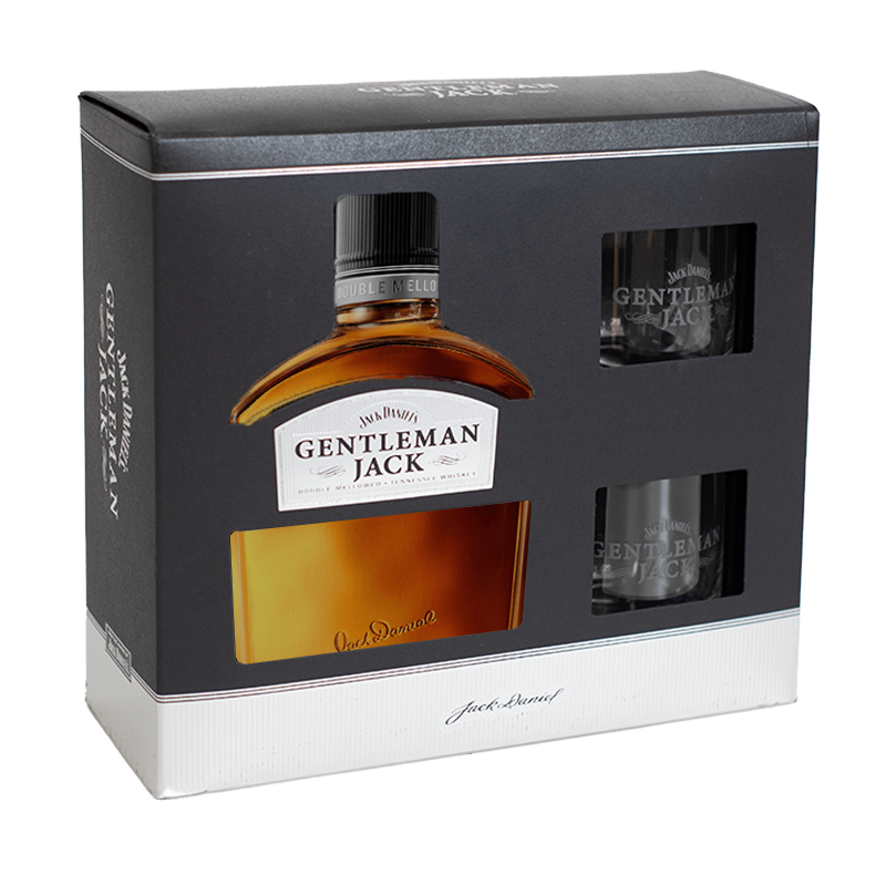 Jack Daniel's Gentleman Jack Tennessee Whiskey Geschenkspackung mit 2 Gläsern 40 Vol.%