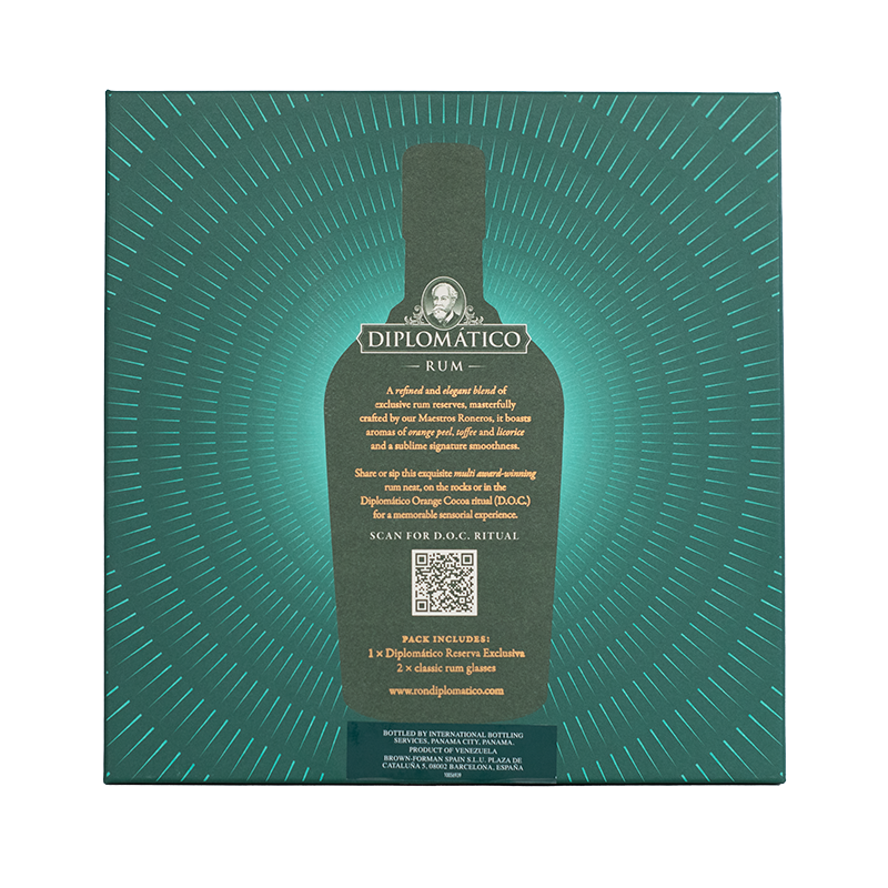 Ron Diplomático Reserva Exclusiva mit 2 Gläsern 40 Vol.% 0,7L